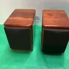 JVC Cherry Wood Mini Bookshelf Speakers Full Range Matched Pair Japan SP-UX7000
