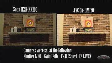 Sony HXR-NX100 vs  JVC GY-HM170/JVC GY-HM200 low light test